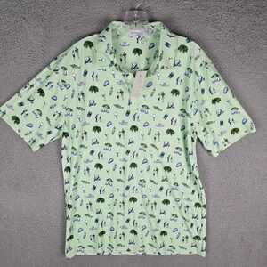 Smith‎ & Quinn Polo Shirt Mens Large Golf-Themed Print Short Sleeve Performance